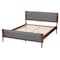 Baxton Studio Powers Mid-Century Modern Grey Fabric and Ash Walnut Finished Wood King Size Platform Bed 236-12780-ZORO - alternate 2